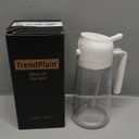 TrendPlain 16oz/470ml Glass Olive Oil Sprayer for Cooking – 2 in 1 Olive Oil Dispenser Bottle for Kitchen Gadgets and Air Fryer Accessories, Salad, BBQ - White