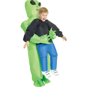 Morph Kids Inflatable Alien Costume, Blow Up Alien Outfit for Children, Abducted by Aliens Dress Up Costume, One Size