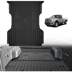 TripleAliners Truck Bed Mat Compatible with 1999-2016 Ford Super Duty F250/F350/F450 Accessories 6.8FT Vehicle Perfectly Flush All Weather Protection TPE Heavy Duty Pickup Bed Liner Cargo Mat (99-16 F250&F350&F450 6.8FT)