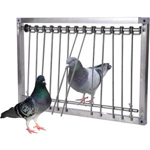 1PC Bird Cages Pigeon Trap Door Stainless Steel Wire Bars Frame Entrance U-Trap for Pigeon Birds House Door (39 * 26 cm)