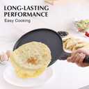 SENSARTE Nonstick Crepe Pan, Swiss Granite Coating Dosa Pan Pancake Flat Skillet Tawa Griddle 10-Inch with Stay-Cool Handle, Induction Compatible (Black)