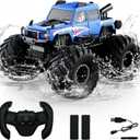 Amphibious Remote Control Trucks,2.4G 1:18 4WD All Terrain Off-Road Waterproof Monster RC Cars Pool Toys Hobby RC Vehicle Christmas Birthday Gifts for Kids Boys Girls 8 9 10 11 12+ Bule (Blue)