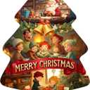 MISITU Jigsaw Puzzles 451 Pieces for Adults Chiristmas Unique Shape Challenging Difficult Puzzles Birthday Gift Game Toys Warm Christmas 13 x 18 Inches