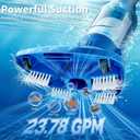 Cordless Pool Vacuum for Inground & Above Ground Pools: 23.8 GPM Powerful Stable Suction, Telescopic Pole up to 90.6", 60-Min Runtime, Extra-Large Filter & Rechargeable Pool Cleaner for Spas/Hot Tubs