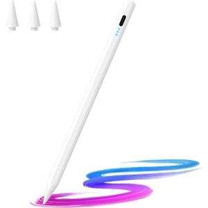 JAMJAKE Stylus Pen for iPad 2018-2025, 10 Mins Fast Charge with Tilt Sensitivity & Palm Rejection, Compatible with Apple iPad 6-11 Gen, iPad Air 3/4/5/M2/M3, iPad mini 5/6, iPad Pro 11"/12.9"/M4 (white)
