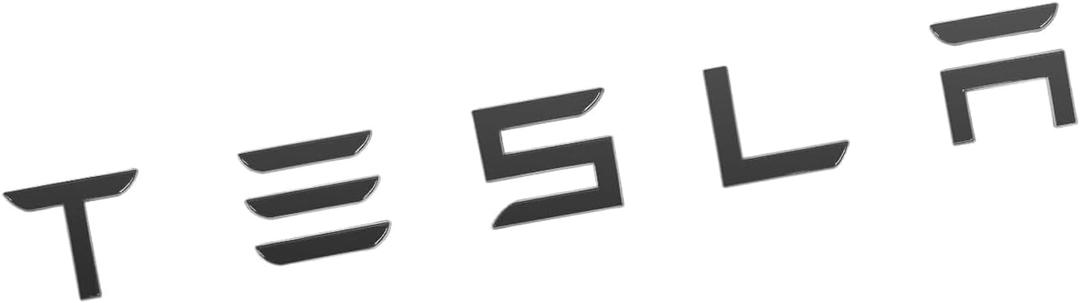 2025 Tesla Model 3 Y S X Metal Logo Letters Emblem Matte Black Glossy Tailgate Badge with Adhesive, ABS Trunk Rear Decal Replacement for Highland Juniper Refresh Models Raised Letters