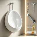 Modern Wall Mounted Urinals for Men,Complete Ceramic Urinal Kit,0.132GPF