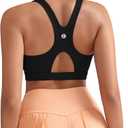 RUNNING GIRL Sports Bras for Women High Support,Racerback Molded Cup Sports Bra with Sewn in Pads (Black, M)