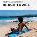 OCOOPA Microfiber Beach Towel - Oversized 71"x32" - Quick Dry, Sand Free - Lightweight & Compact - Large Beach Towels for Swimming, Camping, Holiday (Turtle)