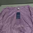 OYOANGLE Womens Pajama Sets 2 Piece Sexy Lounge Sets Summer Cute Pjs Striped Print Tee and Side Split Shorts Set Purple Large