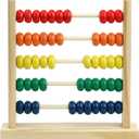 Sealive Wooden Abacus for Kids Math - 50 Beads Counting Toy, Multi-Color Counters for Kids 3-5, Counting Toys for Preschool Learning & Development, Develops Coordination, Motor Skills