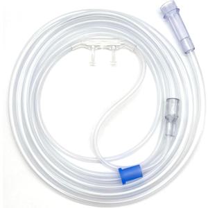 ResOne 4Ft Soft Adult Oxygen Nasal Cannula - Curved Prongs, Crush-Resistant Tubing - Nasal Tubes, Oxygen Concentrator Supplies - Soft Curved Nose Piece, Standard Size, Standard Flow 6 LPM (Clear)