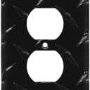 Colester Direct Black Diamond Plate Aluminum Wall Switch Plate Outlet Cover Toggle Rocker GFI Garage (Power Outlet-Duplex Single)