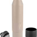 EcoVessel Stainless Steel Bottle with Removable Cup, Vacuum Insulated Thermos for Hot and Cold Drinks, with Folding Handle for Travel and Camping, 25oz (Stone)