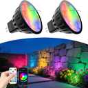 Upgraded Bluetooth MR16 RGBW Smart Bulb, 12V RGB MR16 LED Bulb Color Changing, CCT Tunable 2700K to 6500K, Dimmable with Remote and App Control for Outdoor Low Voltage Landscape Lights 2PCS
