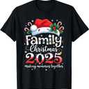 Family Christmas 2025 Matching Squad Santa Elf Funny Xmas T-Shirt, Size 2XL