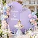 Purple and Blue Arch Cover 2 Set-7.2FT and 6FT Arch Backdrop Cover Spandex Fitted Mermaid Arch Stand Covers for Under The Sea Birthday Party Wedding Baby Shower Ceremony Photo Background