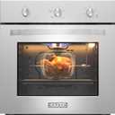 Empava 24 Inch Natural Gas Single Wall Oven in Stainless Steel, 5 Cooking Modes, Convection and Rotisserie Function, 2.3 Cu.ft, 13600 Btu/h