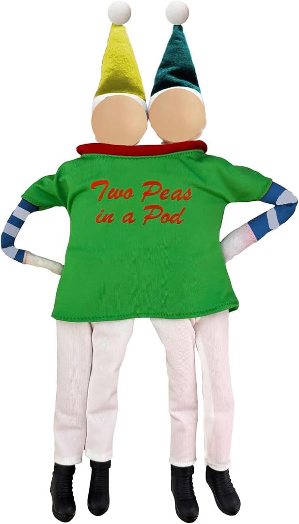 3 x Christmas Elf Doll Accessories Clothes Kit, Two Peas Couture Outfit for for Boy or Girl Elf Include T-Shirt, Two Pants and Shoes, Doll is not Included