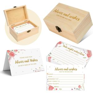 50 PCS Advice and Wishes for the MR and MRS Cards Wedding Advice Cards and Box Bridal Shower Games Decorations Engagement Wedding