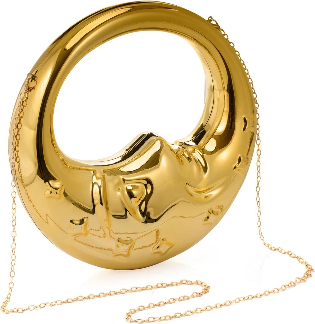 CARIEDO Acrylic Women Evening Clutch Bridal Wallet for Wedding Prom Night Party (Y0627-gold)