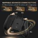 Machenike G5Pro V2 1000HZ Wireless Gaming Controller for NS/PC/iOS/Android with Charging Dock,PC Controller With Hot-Swappable Joystick,Optical Triggers,Optical Micro Switches,RGB Backlight, Black Gold