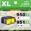 950XL 951XL Ink Cartridges Combo Pack Replacement for HP 950 951 Work with HP OfficeJet Pro 8600 8610 8620 8100 8630 8660 8640 8615 8625 251DW 276DW (Black Cyan Magenta Yellow, 4 XL Pack)