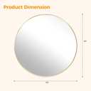 DUMOS 30 Inch Round Wall Mirror, Bathroom Mirror, Gold | Metal Frame, HD Reflection Shatterproof Glass Vanity, Decor for Bathroom Vanity Bedroom Entryway Glod Round, 30"L x 30"W