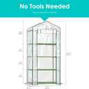 Twira 4-Tier Mini Greenhouse Outdoor, Portable Small Greenhouses for Winter, PE-coated Metal Frame & PVC Cover Green House for Outside Plants, Indoor Greenhouse Women Men Gardening Gifts 2.3x1.6x5.2ft, Large