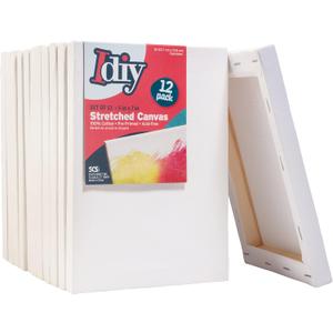 iDIY Stretched Canvas Board 5 x 7 (Set of 12) 5/8" - Classic White Blank, Pre Primed for Oils or Acrylics, 100% Cotton, Acid Free - Professional Grade for Painting or Art Project, Craft, Mixed Media
