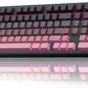 AULA F99 Pro Wireless Mechanical Keyboard with Knob,Tri-Mode BT5.0/USB-C/2.4GHz Hot Swappable Keyboard,Gasket Structure,Creamy Sound,RGB Backlit Computer Gaming Keyboards (Side Printed Pink)