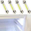 4PCS RV Refrigerator Light Bulb, DC12V Replacement RV Fridge Light Bulbs, Super Bright Low Power Refrigerator Interior Light LED Bulb for Trailer Camper Motorhome