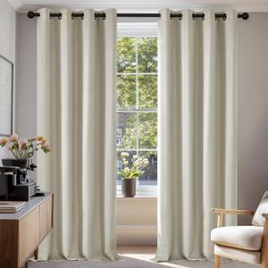 Deconovo Blackout Curtains for BedroomSet of 2 52W x 84L Inch Thermal Insulated & Noise Reducing PanelsHome Window Room Darkening Sustainable Grommet Drapes for Living Room and Nursery, Light Beige