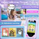 Kids Smart Phone for Girls, Christmas Birthday Gifts for Girls Age 3-10 Kids Toys Cell Phone, 2.8" Touchscreen Toddler Learning Play Toy Phone with Dual Camera, Game, Music Player, 8GB Card Purple