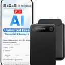 Comulytic Note Pro AI Voice Recorder, Unlimited Transcribe & Summarize, AI Note Taking Recording Device w/Case, App Control, 113 Languages for Calls, Meetings, Lectures, Interviews, Black