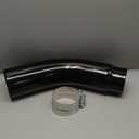 Universal 5" to 6" Exhaust Elbow Pipe with Steel Clamp - Silver Chrome or Black Painted for Car, Truck & Diesel