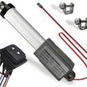 2" Stroke 12V Micro Linear Actuator with Momentary Switch, 188N/42lb Mini Small Electric Motion Actuators Waterproof Speed 5mm/s w/Mounting Brackets, Polarity Reverse Switch for Robot Window Opener