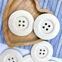 4 x 20 Pack Wooden Sewing Buttons, 2.36 Inch Round, 4 Holes, 60mm Large Size for Crafts, DIY Clothing, Bag Decoration, (Natural Wood)