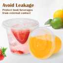 BYSNOW 100 Pack 9 oz Clear Plastic Cups With Flat Lids No Hole, Disposable Dessert Cups with Lids for Ice Cream, Pudding, Fruit, Cold Drinks, Cake, Snacks, Yogurt Parfait