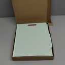 Pendaflex Recycled Classification File Folders, 2 Dividers, 2" Embedded Fasteners, 2/5 Tab Cut, Letter Size, Light Green, Box of 10 (24076R)