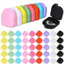 Nuenen 64 Pcs Retainer Case with Vent Holes Mouth Guard Container Case Dental Storage Container Multicolor Dental Retainer Box for Office Travel Household, 9 Colors (Light Color)