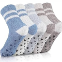 Trifabricy 5 Pairs Fuzzy Socks - Fuzzy Socks for Women, Women's Winter Super Soft Warm Cozy Sock, Slipper Fluffy Sock Fits Most Size