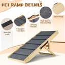 Upgraded Dog Ramp for Couch, Foldable Small Dog Pet Ramp for Low Bed, 5 Adjustable Height from 12'' to 20" Dog Stairs with Non-Slip Pad, 13.8" Wide Wooden Pet Steps for Dogs to Get on Bed Couch Car