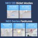 LUXE Bidet NEO 120 - Single Nozzle, Self-Cleaning, Non-Electric Bidet Attachment for Toilet Seat, Adjustable Water Pressure, Rear Wash (Blue)