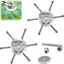 2PCS Universal Steel Wire Grass Trimmer Head,2025 New String Trimmer Replacement Head Steel,6 Inch Wire Brush Weed Trimmer Head,Universal Wire Weed Eater Head,for Lawn Mower Tray(6 Blade)