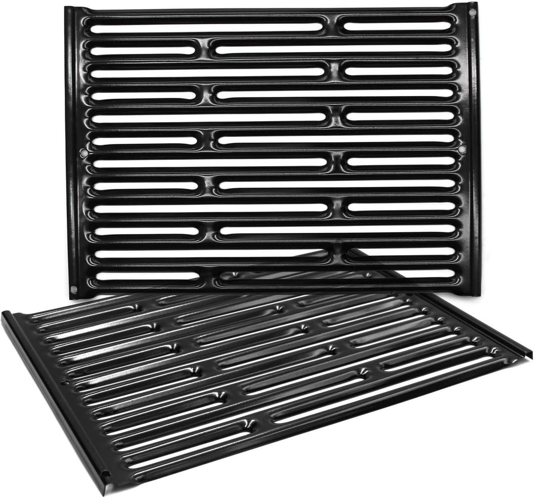 Hongso 7523 7521 7522 8127 Porcelain Enameled Grill Grates 15 x 11 1/4 inch for Weber Spirit E-210, Spirit S/E 200 & 210 (with Side Control), Genesis Silver A, Spirit 500 Grill Parts 65904 65905 58682
