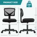 OLIXIS Armless Home Office Chair, Ergonomic Small Desk Chair, 1 Pack