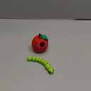 3D Printed Apple Container with Worm Flexi Inside,3D Printed Animals Toys,STEM Educational Toy for Nature Learning,Fun Sensory Fidget Toy for Kids, Unique Fun Decoration (Red)