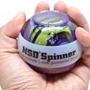 Auto-Start NSD Rainbow Lit Spinner Gyro Ball  Up to 15,000 RPM Premium hand strengthener and wrist exerciser for grip strength training, forearm workout, and pain relief; durable and portable