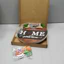 Interchangeable Seasonal Welcome Sign Front Door Decoration with 4 Seasonal Wreaths and LED Light, Rustic Round Wood Wreaths Wall Hanging Outdoor, Farmhouse Front Door Decoration Home Dcor